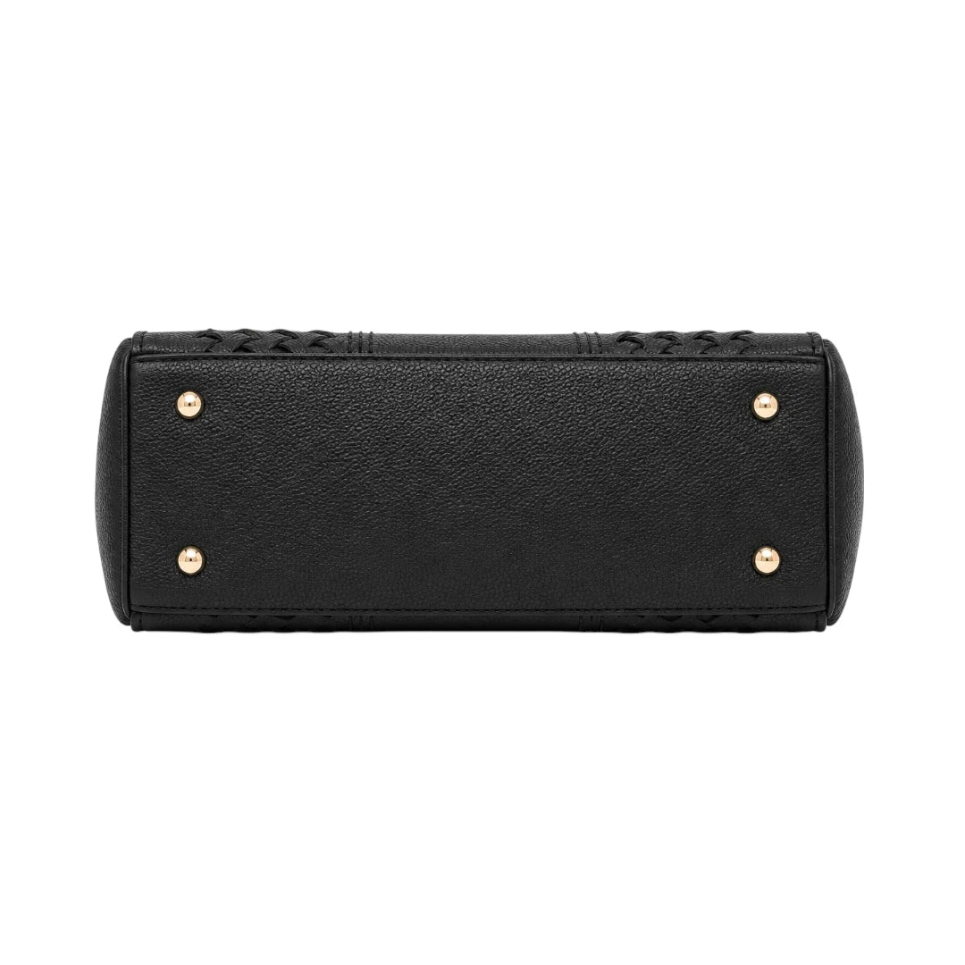 Mbela Premium Black Leather Structured Handbag for Everyday Style